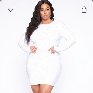 Plus size bandage dress - white dress